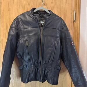 Women's Black Leather Kevlar Motorcycle Jacket